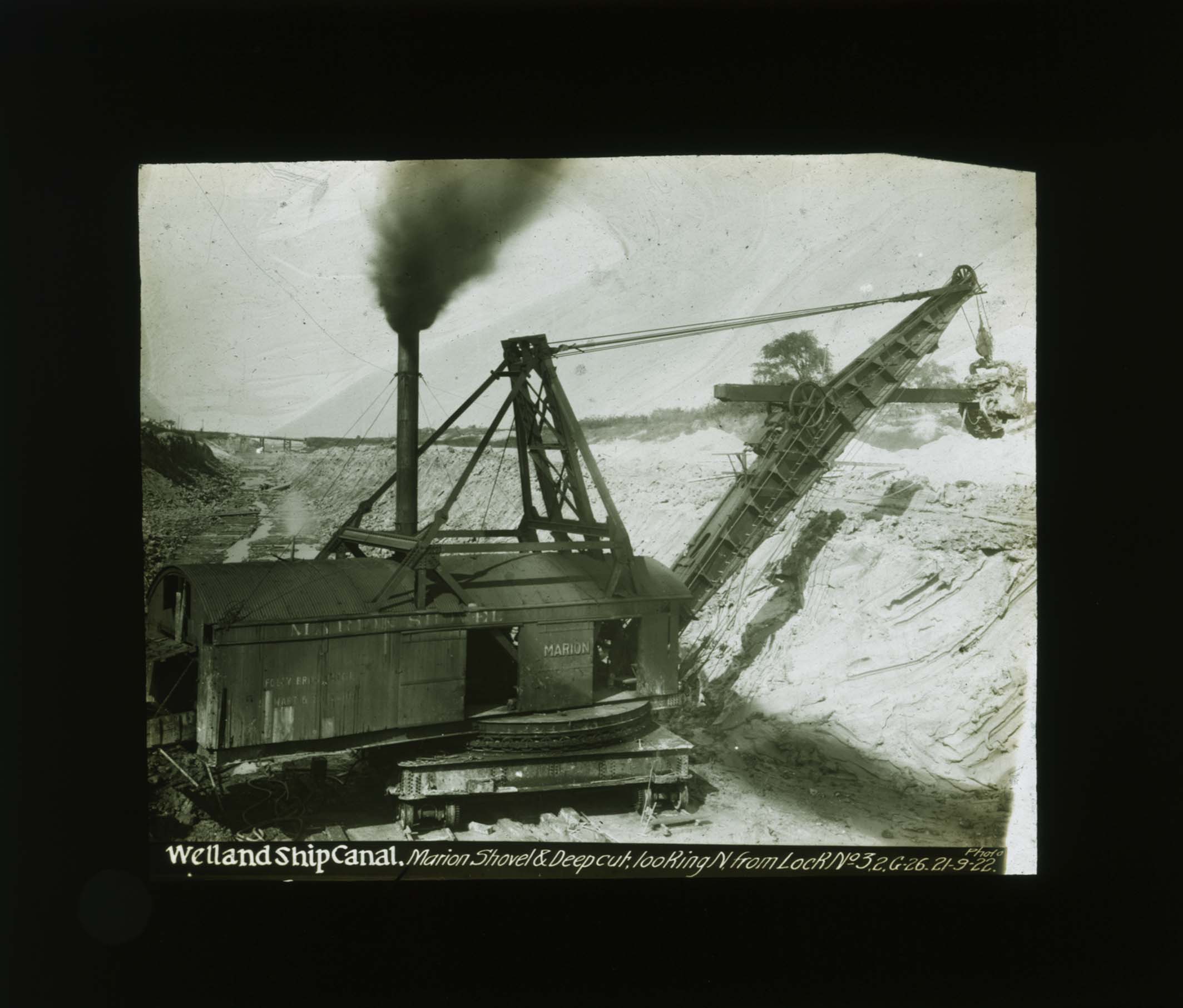 Marion shovel and deep cut looking north from Lock no. 3