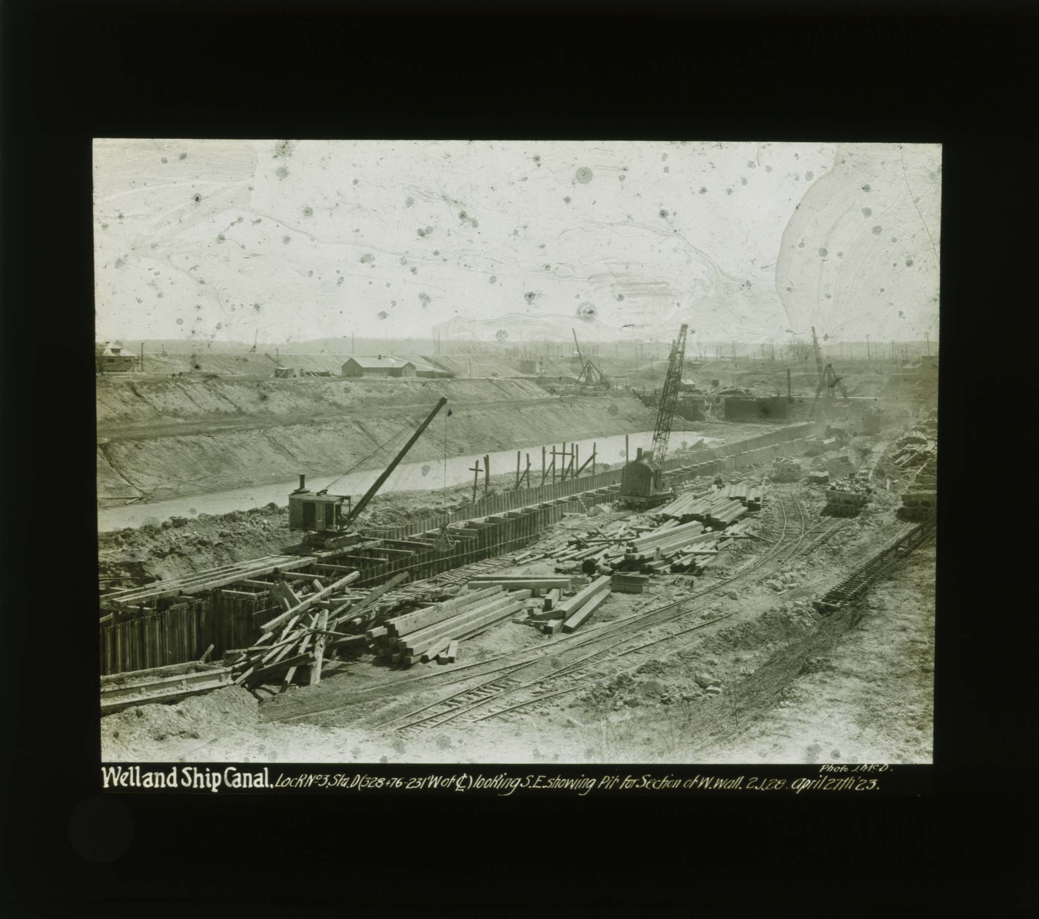 Lock no. 3 looking south-east showing pit for section of west wall