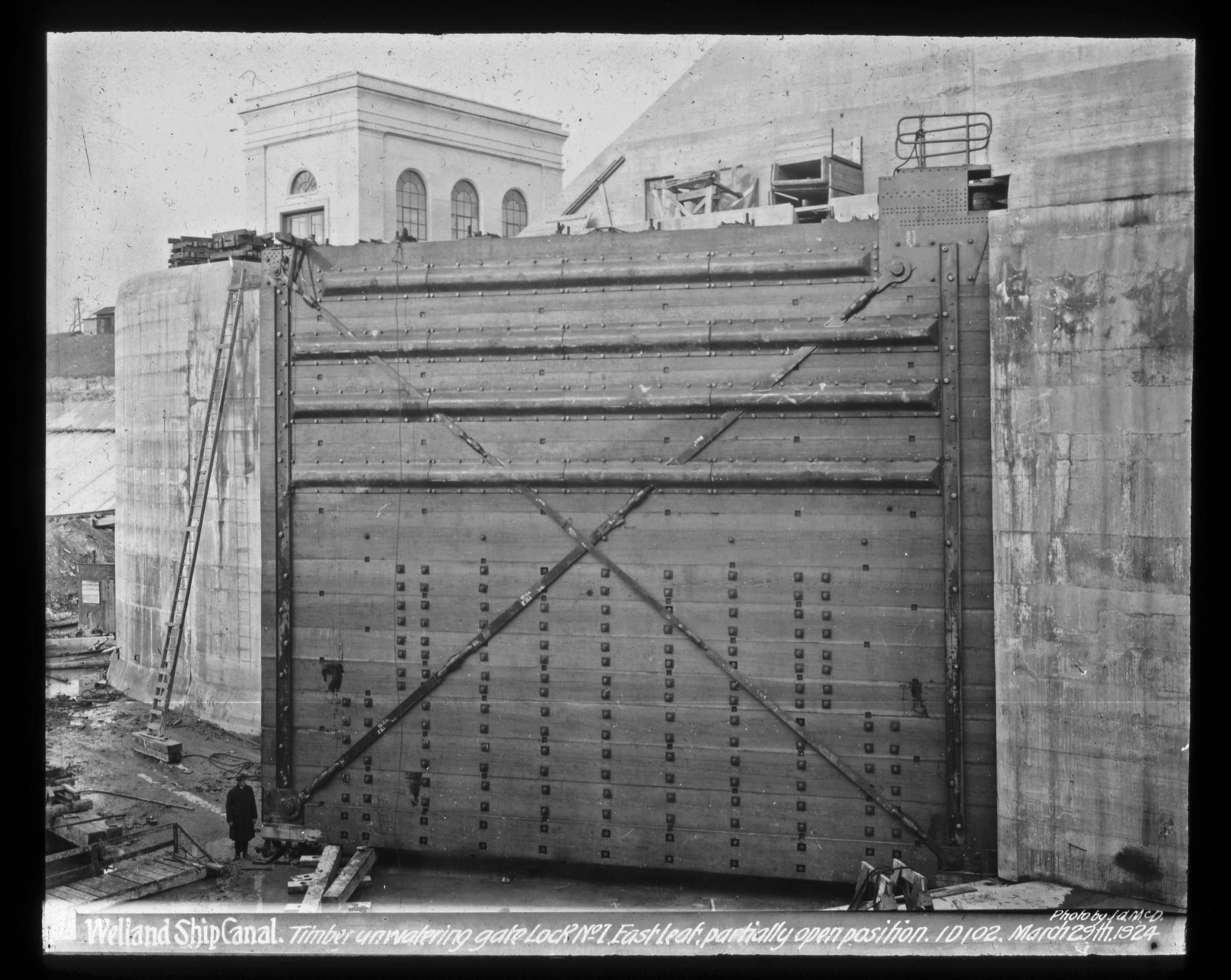 Timber Unwatering Gate Lock No 1 East Leaf partially open position