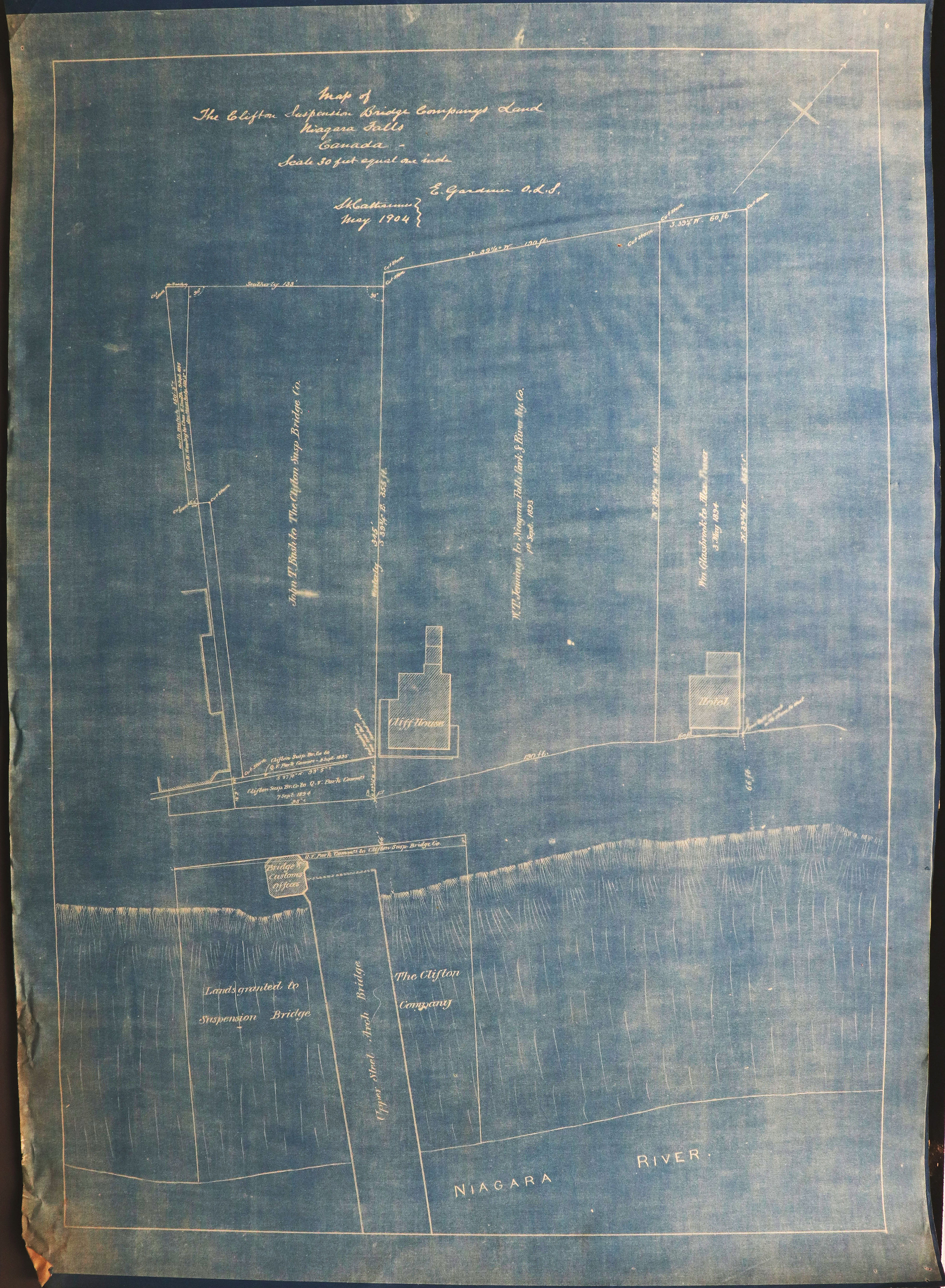 Blueprint of the Clifton Suspension Bridge Companys Land