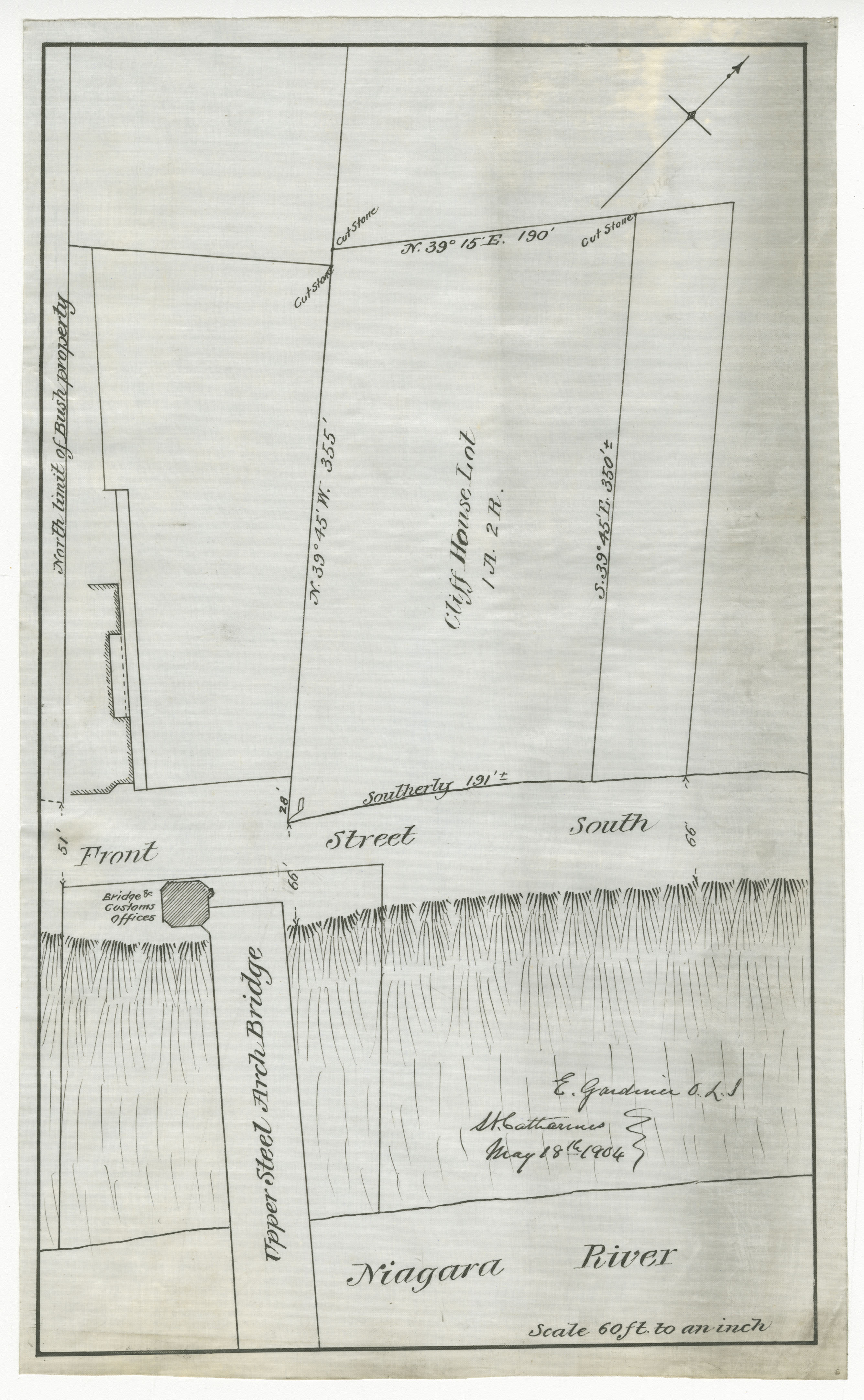 click to see item Plan showing Niagara River Front Street South Upper Steel Arch Bridge