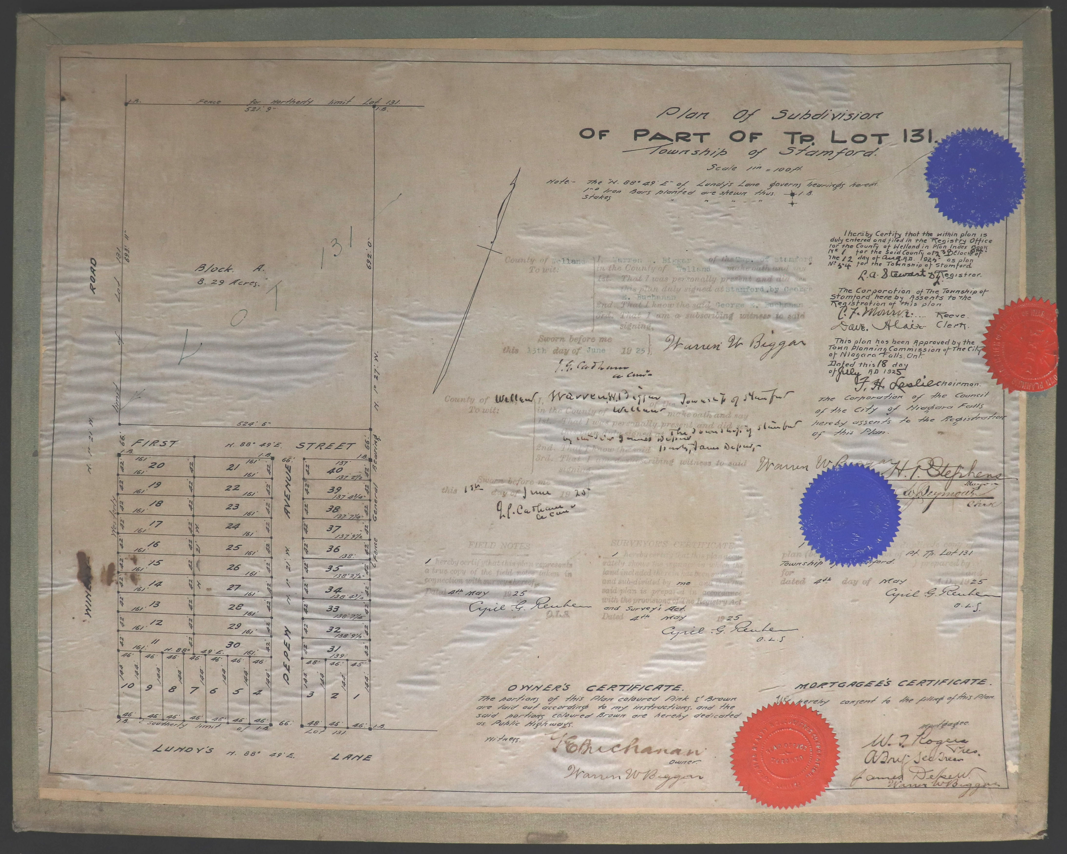 Plan of subdivision of part of Township Lot 131