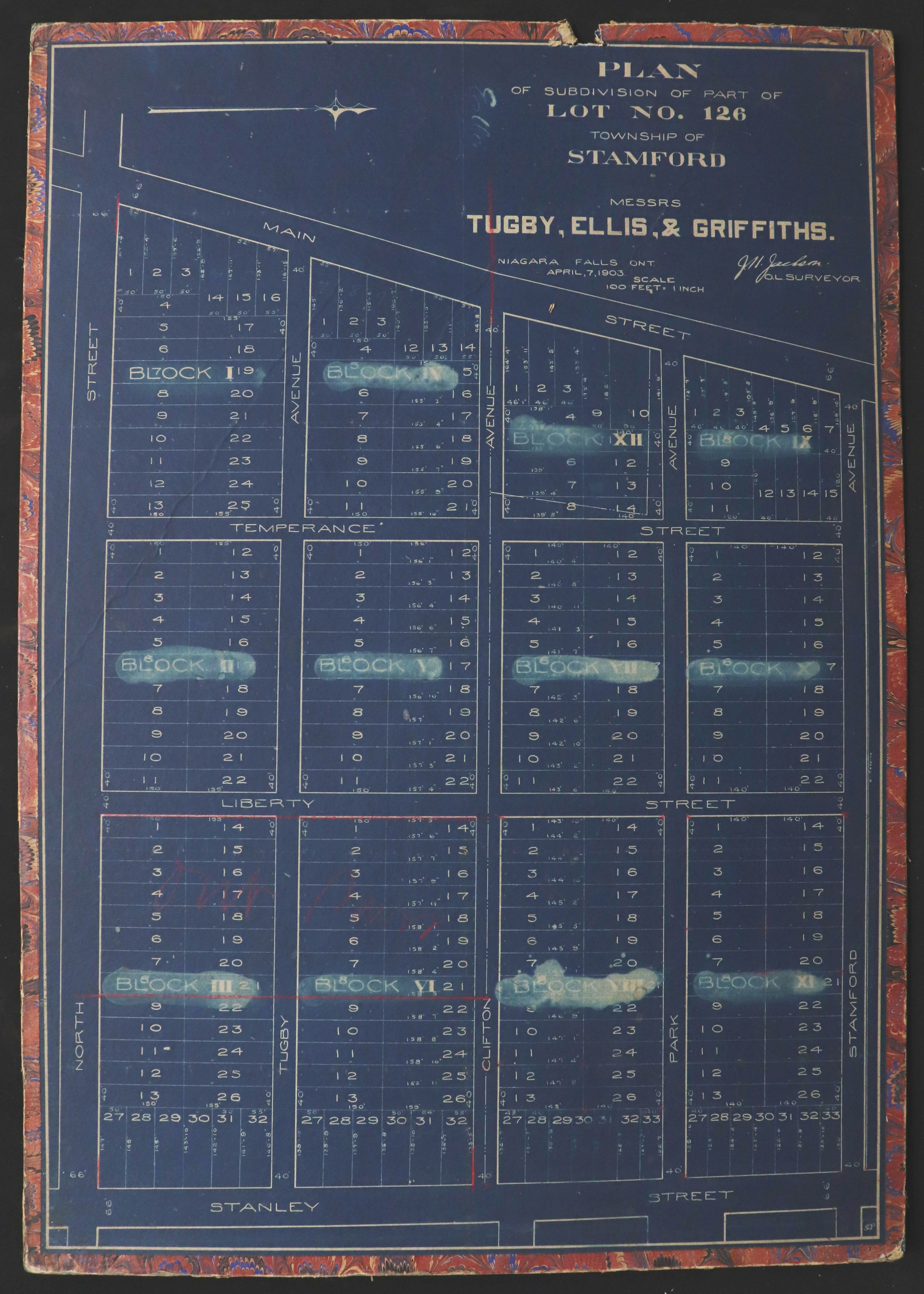 Plan of Subdivision of Lot No 126 Township of Stamford