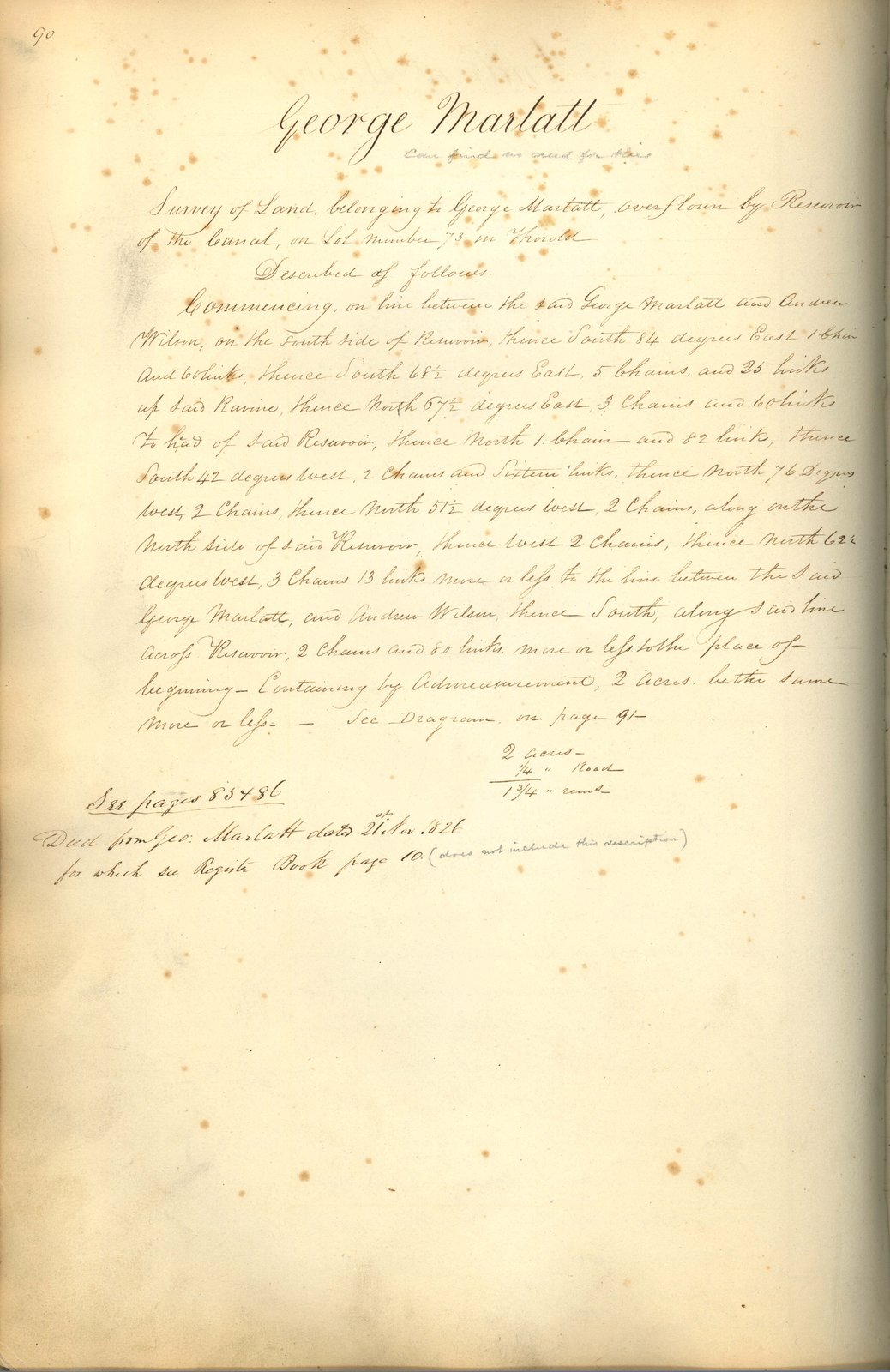 Welland Canal Survey of Lands George Marlatt 1826