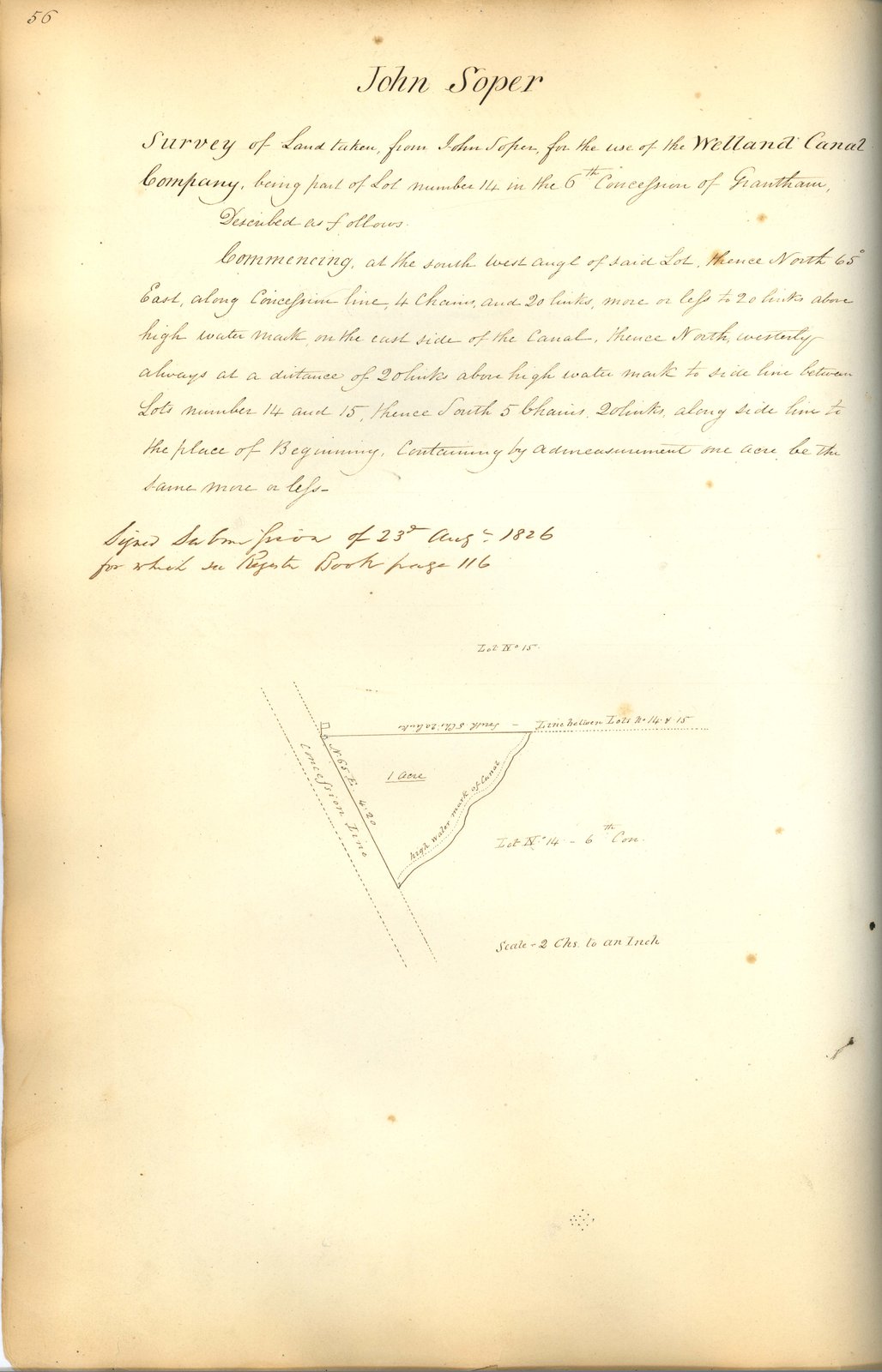 Welland Canal Survey of Lands John Soper