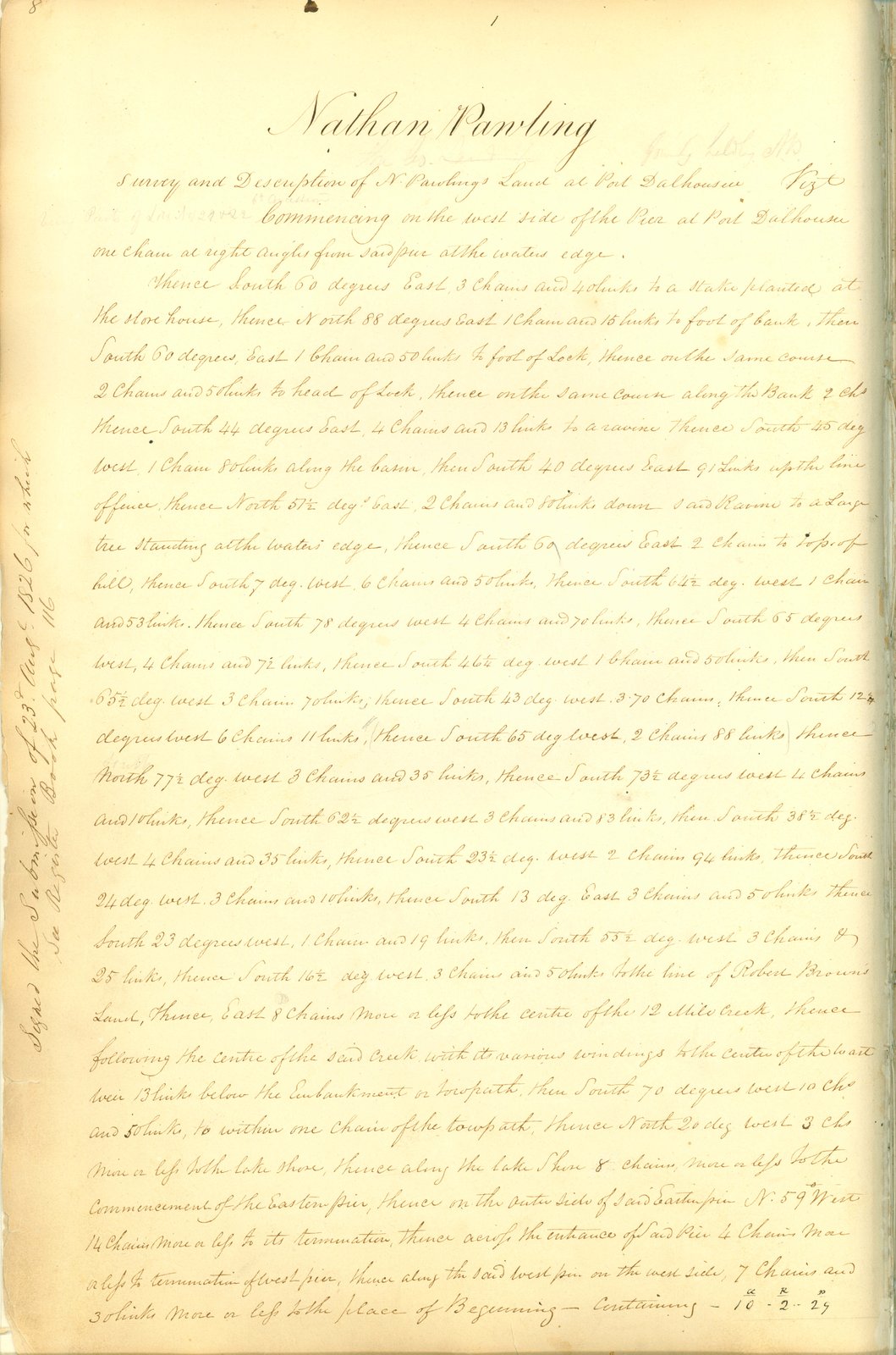 Welland Canal Survey of Lands Nathan Pawling