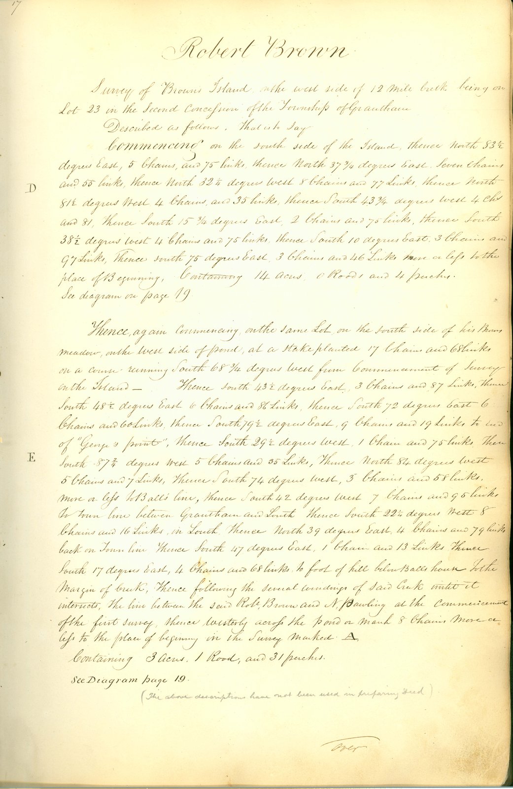 Welland Canal Survey of Lands Robert Brown